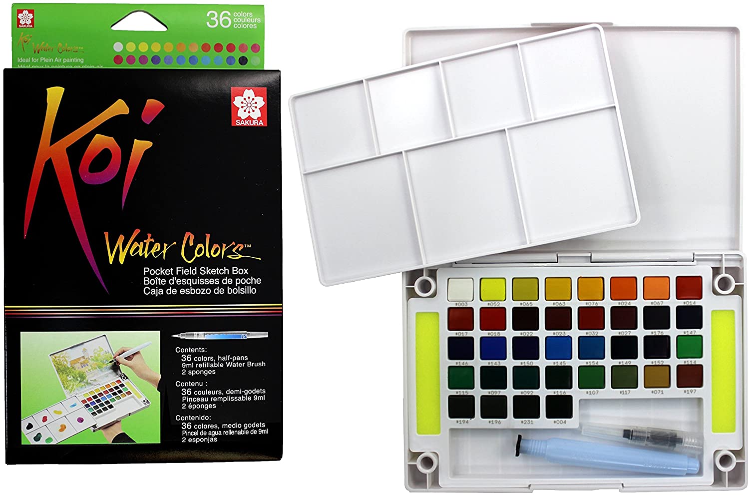 Sakura Pocket Set Koi Watercolor Kit, 36 Color Count - Al Masam Stationery LLC