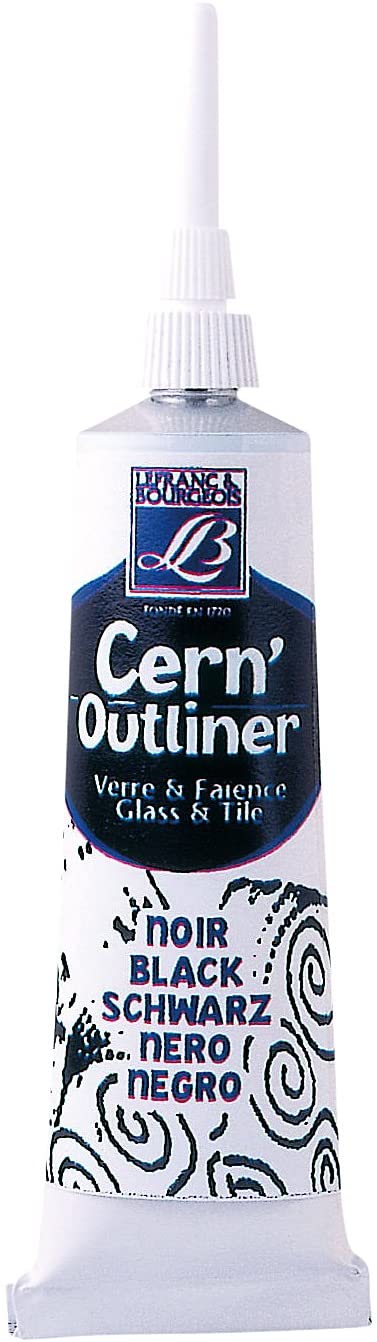 Lefranc Bourgeois Glass/Earthenware Additive Paint 20 ml Dark Circles Black - Al Masam Stationery LLC