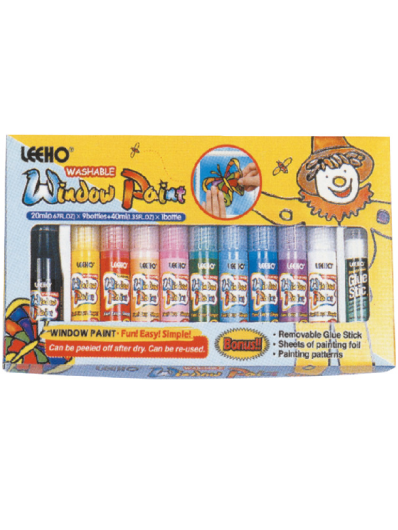 Leeho Window Paint 20ml Set of 9 Colors - Al Masam Stationery LLC