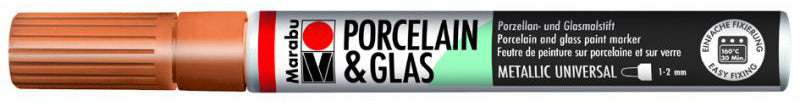 Marabu Porcelain & Glas Painter, 584 Metallic-Gold, 1 - 2 Mm - Al Masam Stationery LLC