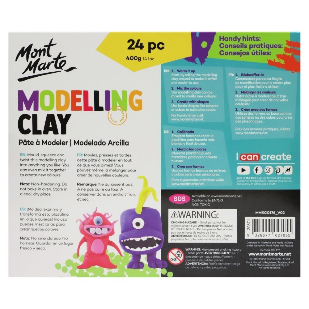 Mont Marte Kids Modelling Clay 24pc - Al Masam Stationery LLC
