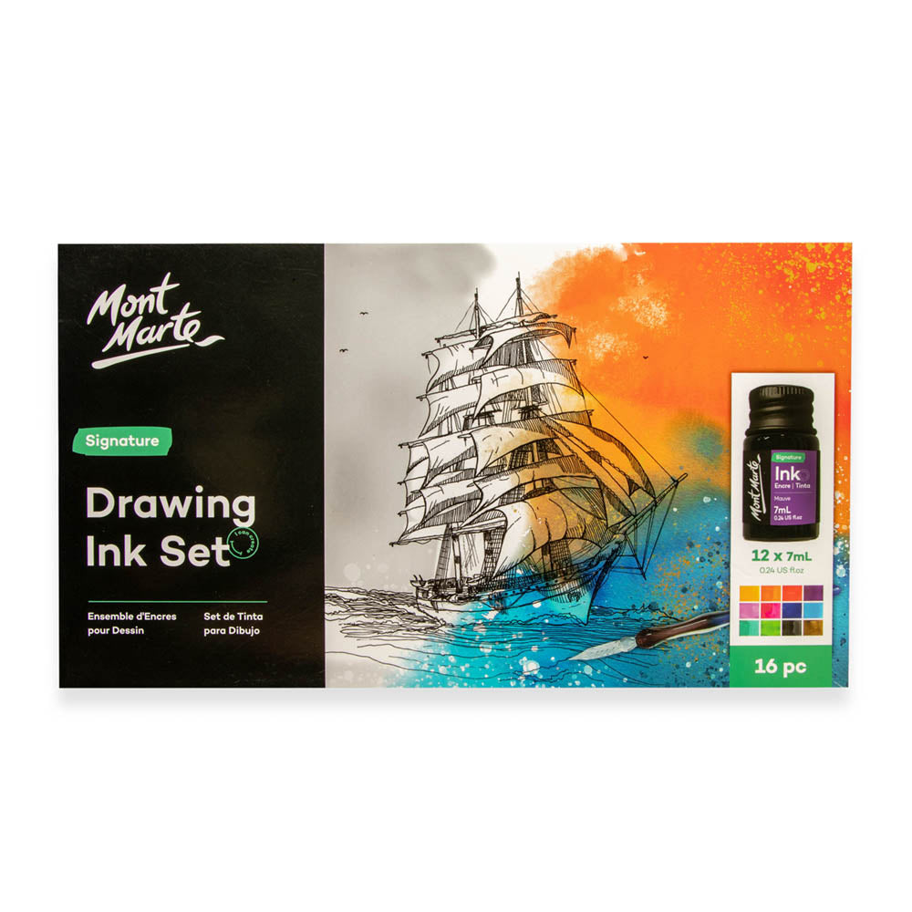 Mont marte Drawing Ink Set 16pc - Al Masam Stationery LLC