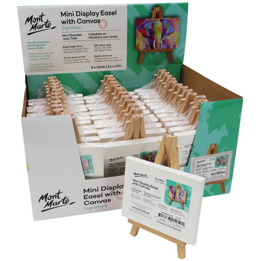 Mont marte Mini Display Easel w/Canvas 8x10cm - Al Masam Stationery LLC