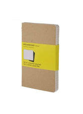 Moleskine Cashier Squared Pocket Size Set of 3 kraft Brown - Al Masam Stationery LLC