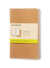 Moleskine Cashier Plain Pocket Size Set of 3 kraft Brown - Al Masam Stationery LLC