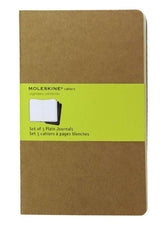 Moleskine Cashier Plain Large Size Set of 3 kraft Brown - Al Masam Stationery LLC