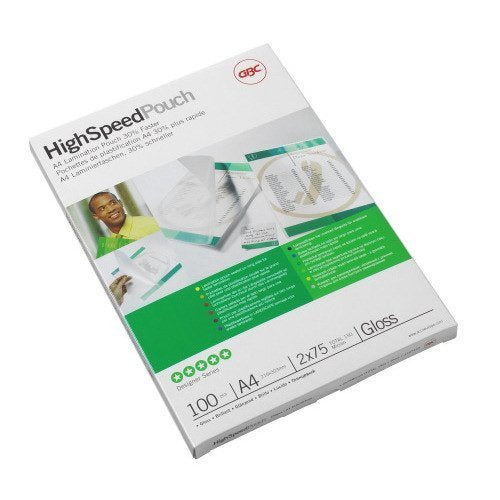 GBC LAMINATING POUCH GLOSS HIGH-SPEED A4 - Al Masam Stationery LLC