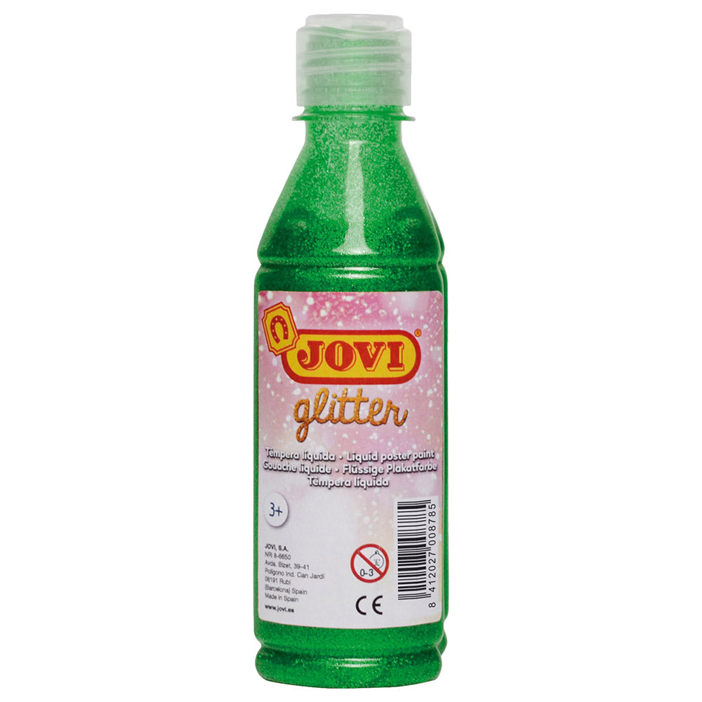 JOVI Liquid Poster Paint 250cc Glitter Medium Green - Al Masam Stationery LLC