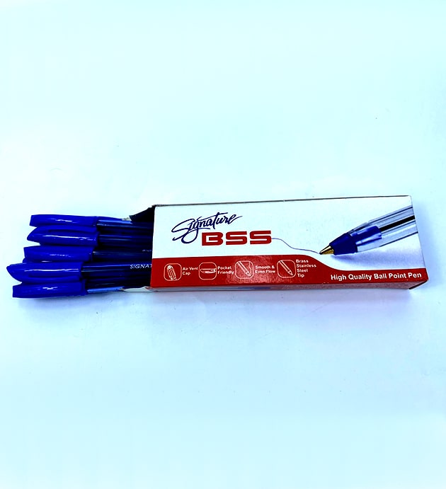 Signature BSS (0.8mm Tip Ball Point Pen) (BSS) - Blue | Pack Containin 50 Piece - Al Masam Stationery LLC