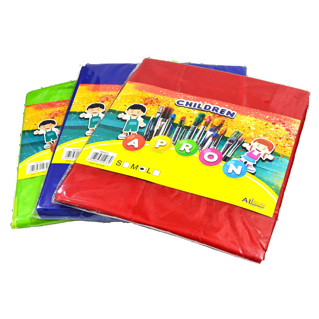 Kids Apron Available In Small, Medium & Large Sizes Perfect to wear during activities like Arts, Crafts & Cooking This is water proof and will keep inside clothes clean & prevent stains This apron is waterproof. Scrub Gently with mild detergent or soap