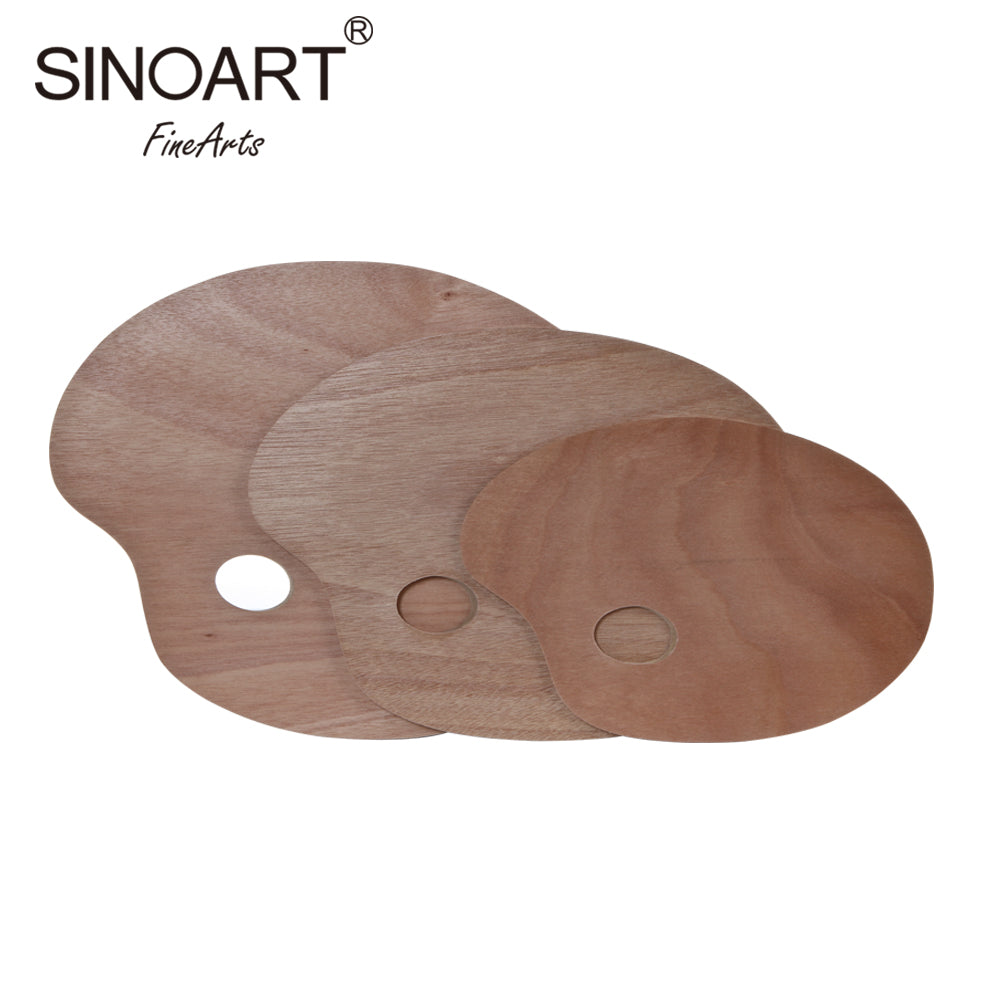SINOART Wooden Palette SFA023 - Oval - Al Masam Stationery LLC