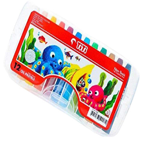 TITI Oil Pastels 12Color 11mm x 75mm Hexagonal in PP Case - Al Masam Stationery LLC
