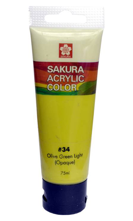 SAKURA ACRYLIC 75ML OLIVE GREEN LIGHT - Al Masam Stationery LLC