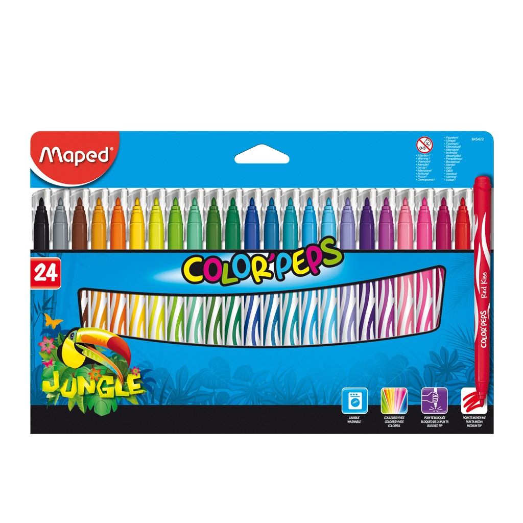 Maped Color Peps FeltTip Jungle - (Pack of 24) - Al Masam Stationery LLC