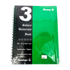 A4 3 Subject Book 120sh PP Uni Book