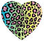Fabric Iron On - Neon Leopard Heart - Al Masam Stationery LLC