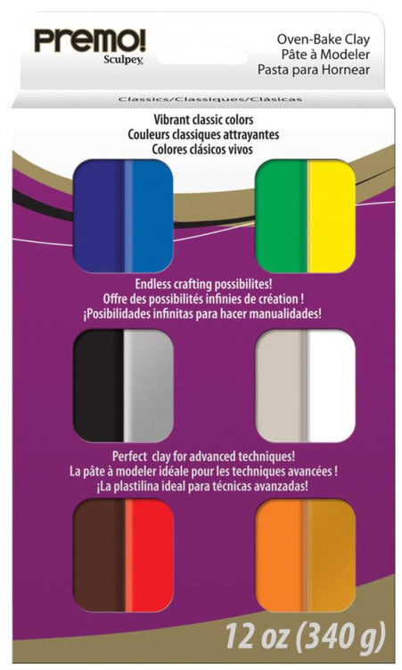 Premo Sculpey Oven-Bake Polymer Clay 12 colour set - Al Masam Stationery LLC