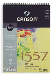 CANSON 1557 SPIRAL DRAWING PAD A4 180 GSM 30 SHEETS