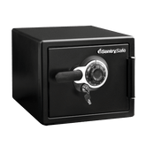 SENTRYSAFE SFW082DTB WATER AND FIRE RESISTANT SAFE , UL CLASSIFIED 1 HOUR FIRE PROTECTION, SECURED BY COMBINATION LOCK AND KEY LOCK, FITTED WITH MULTI-POSITION TRAY. EXT. DIMENSIONS(MM): H 348 X W 415 X D 491, WEIGHT 35.7KG.