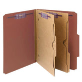 SMEAD PRESSBOARD CLASSIFICATION FOLDER WITH POCKET DIVIDER AND SAFE SHIELD DIVIDERS 2" RED - Al Masam Stationery LLC