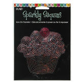 Sparkly Sequin Iron On Med Cupcake - Al Masam Stationery LLC