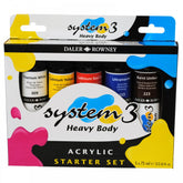 Daler Rowney Acrylic System 3 Heavy Body Starter Set A set of 5 x 75ml - Al Masam Stationery LLC