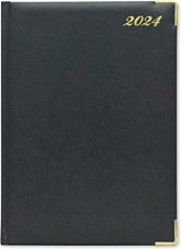 FIS Golden Executive Diary 2024 English/French (1 Week at a glance) Black - Al Masam Stationery LLC