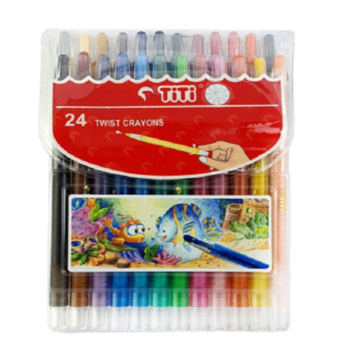 TITI Twist Crayons 24Color 5.8mm x 140mm Hang Sell - Al Masam Stationery LLC