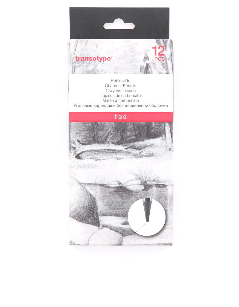 Transotype Charcoal Pencils 12Pcs - Hard - (COP 2007233) - Al Masam Stationery LLC