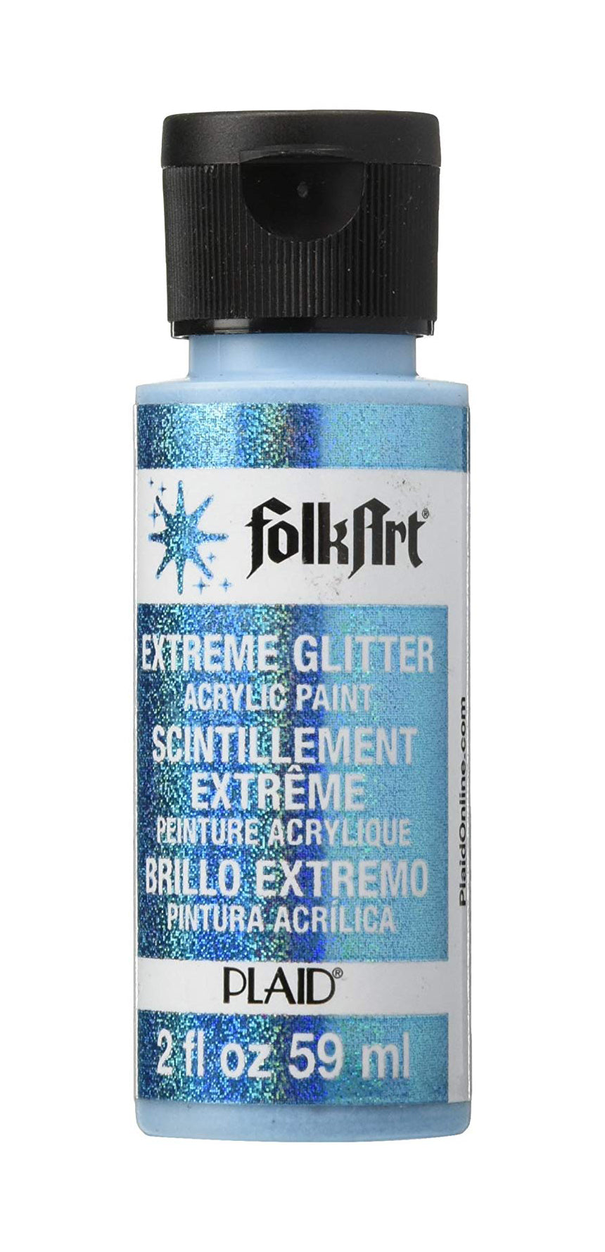 Folkart Extreme Glitter Multi Surface Paints Turquoise - Al Masam Stationery LLC