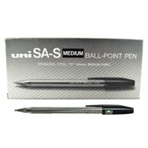 UNI SAS 1.0mm Medium Pen - Black (Pack of 12) - Al Masam Stationery LLC