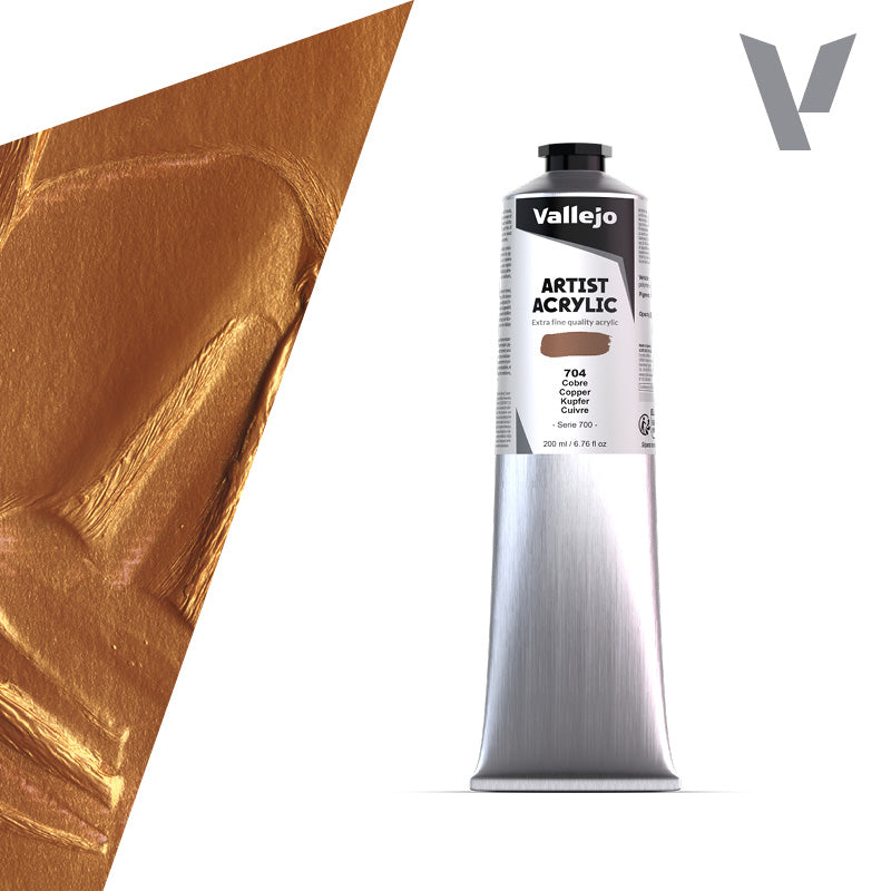 VALLEJO ACRYLIC ARTIST 704: 200 ML. COPPER - Al Masam Stationery LLC