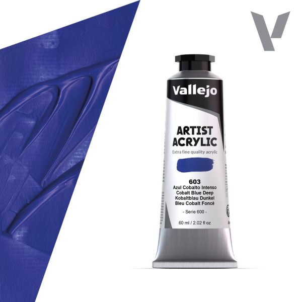 VALLEJO ACRYLIC ARTIST 603: 60 ML. COBALT BLUE DEEP - Al Masam Stationery LLC