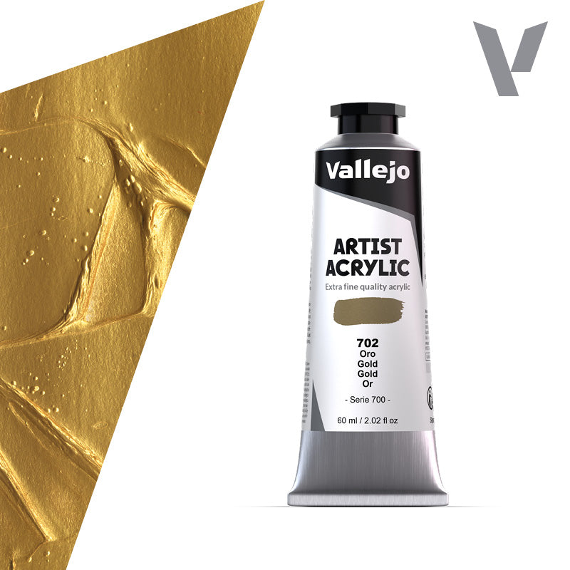 VALLEJO ACRYLIC ARTIST 702: 60 ML. GOLD - Al Masam Stationery LLC