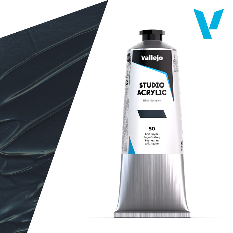 VALLEJO ACRYLIC STUDIO 50:125ML. PAYNE'S GREY - Al Masam Stationery LLC