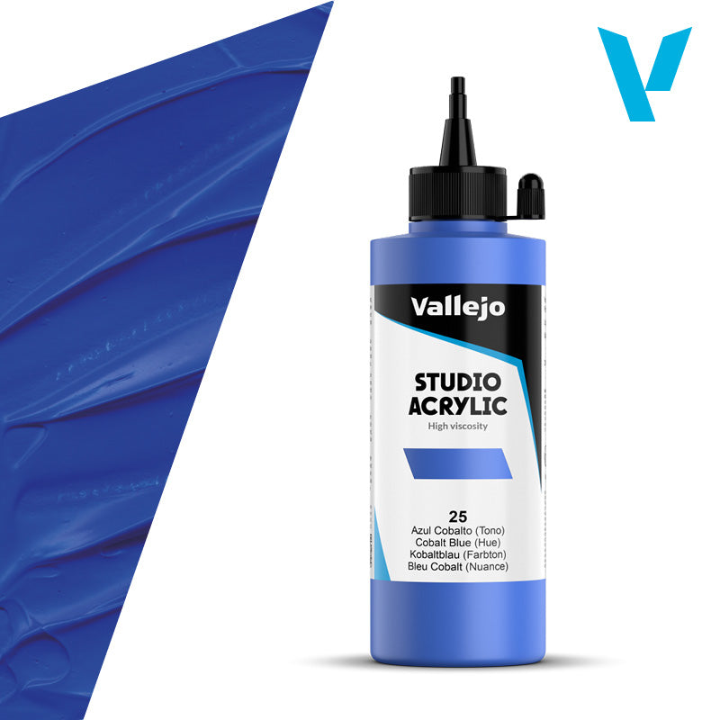 VALLEJO ACRYLIC STUDIO 25: 200 ML. COBALT BLUE (HUE) - Al Masam Stationery LLC