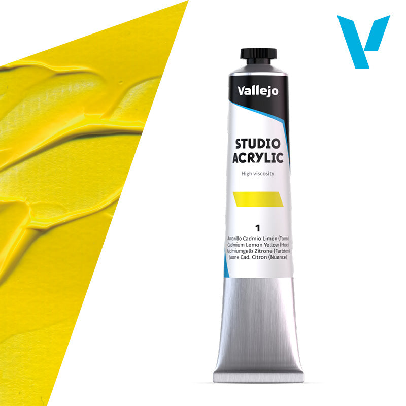 VALLEJO ACRYLIC STUDIO 1:58ML. CADMIUM LEMON YELLOW (HUE) - Al Masam Stationery LLC