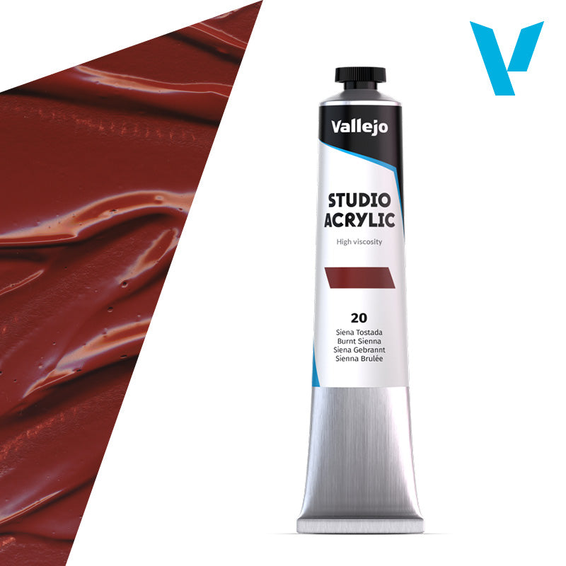 VALLEJO ACRYLIC STUDIO 20:58ML. BURNT SIENNA - Al Masam Stationery LLC