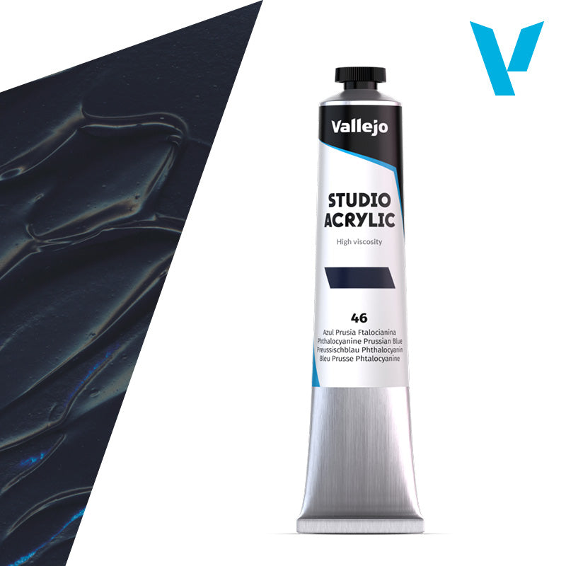 VALLEJO ACRYLIC STUDIO 46:58ML. PRUSSIAN BLUE PHTHALO - Al Masam Stationery LLC