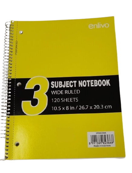 Enlivo 3 Subject Notebook - Al Masam Stationery LLC