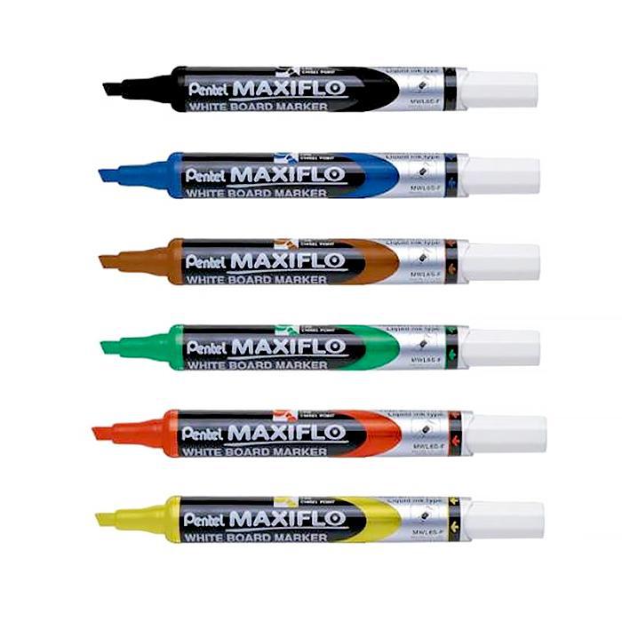 Pentel MWL6S Maxiflow White Board Marker Slim Chisel Tip - Al Masam Stationery LLC