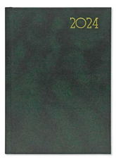 FIS A5 Diary 2024 English (Saturday & Sunday Combined) Green - Al Masam Stationery LLC