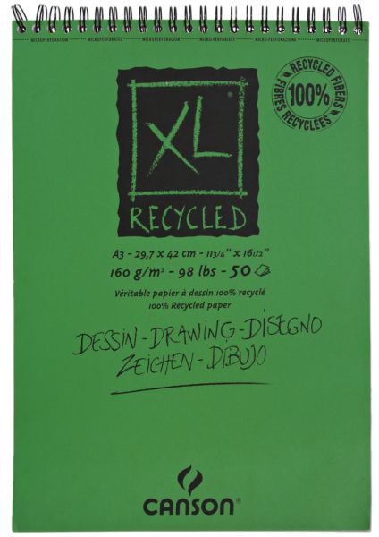 CANSON XL RECYCLED DRAWING PAD A3 160 GSM - 30 SHEETS - Al Masam Stationery LLC