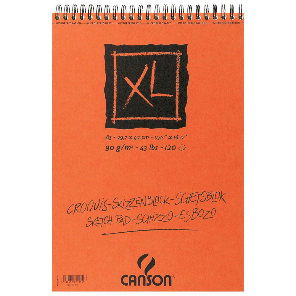 CANSON XL SPIRAL SKETCH PAD A3 90 GSM - 120 SHEETS - Al Masam Stationery LLC