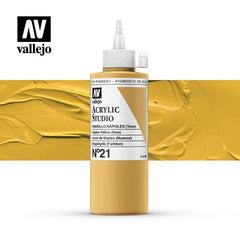 VALLEJO ACRYLIC STUDIO 21: 200 ML. NAPLES YELLOW (HUE) - Al Masam Stationery LLC