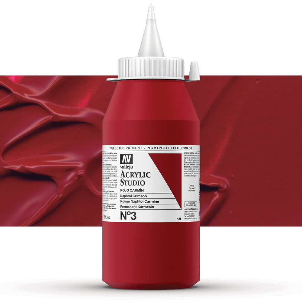 VALLEJO ACRYLIC STUDIO 3: 200 ML. NAPHTOL CRIMSOM - Al Masam Stationery LLC