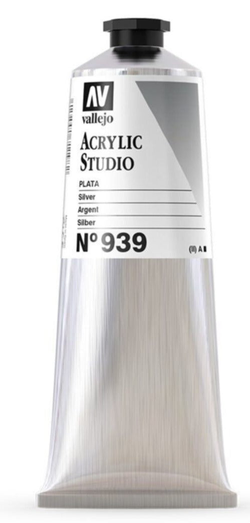 VALLEJO ACRYLIC STUDIO 39:125ML. SILVER - Al Masam Stationery LLC