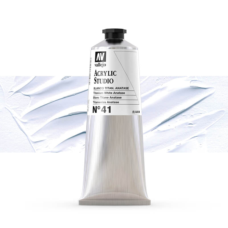 VALLEJO ACRYLIC STUDIO 41:125ML. TITANIUM WHITE ANATASE - Al Masam Stationery LLC