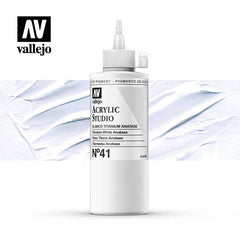 VALLEJO ACRYLIC STUDIO 41: 200 ML. TITANIUM WHITE ANATASE - Al Masam Stationery LLC