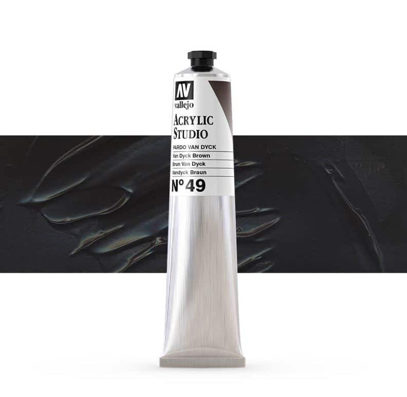 VALLEJO ACRYLIC STUDIO 49:58ML. VAN DYCK BROWN - Al Masam Stationery LLC
